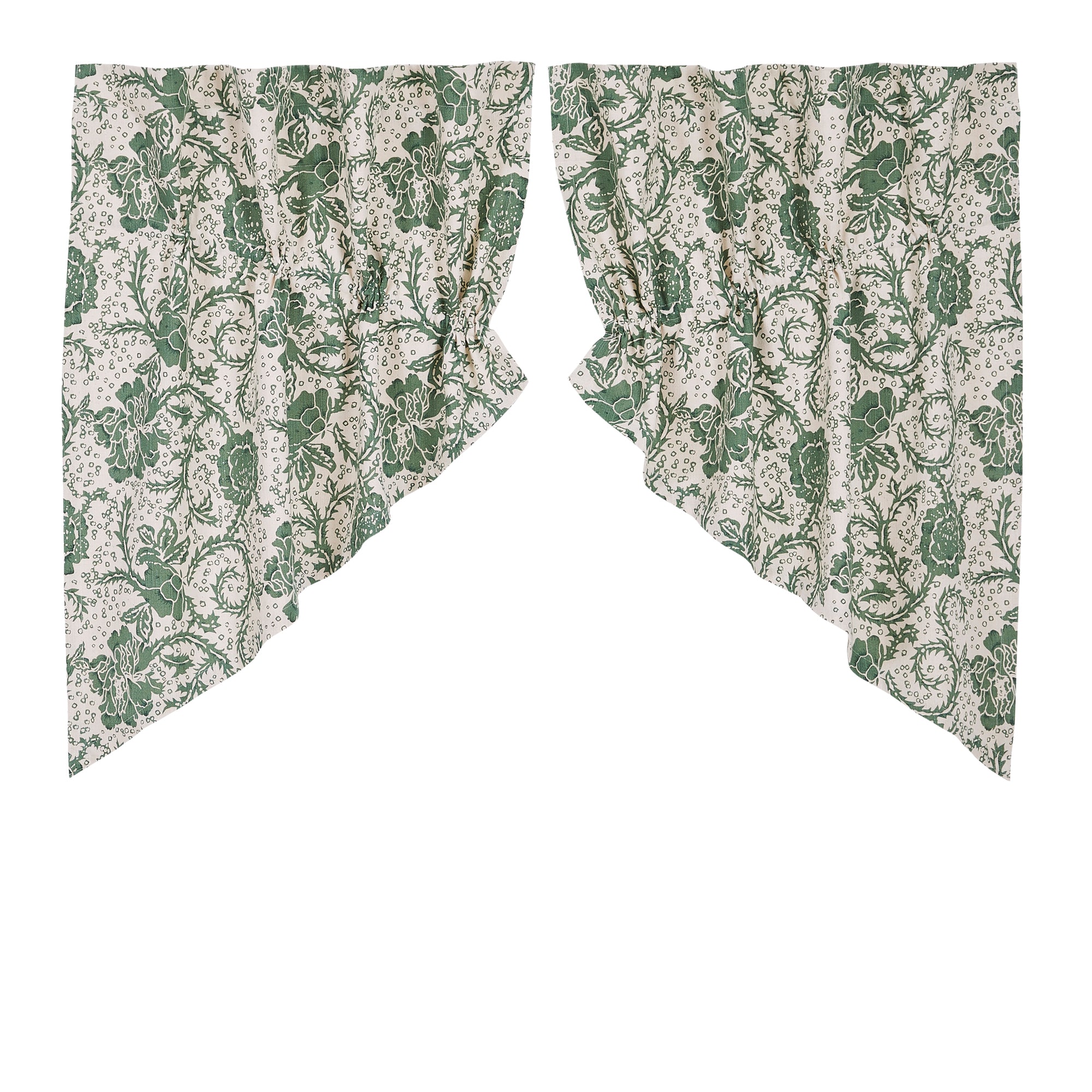 Dorset Green Floral Prairie Swag Set of 2 36x36x18