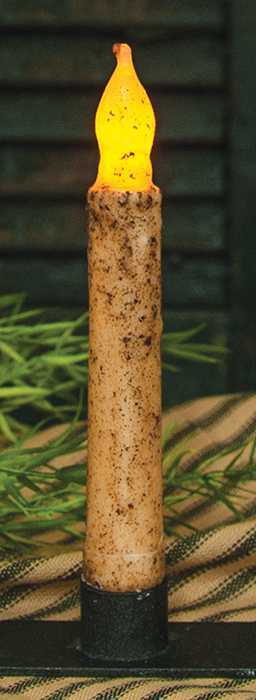 Burnt Ivory Taper Candle - 6"