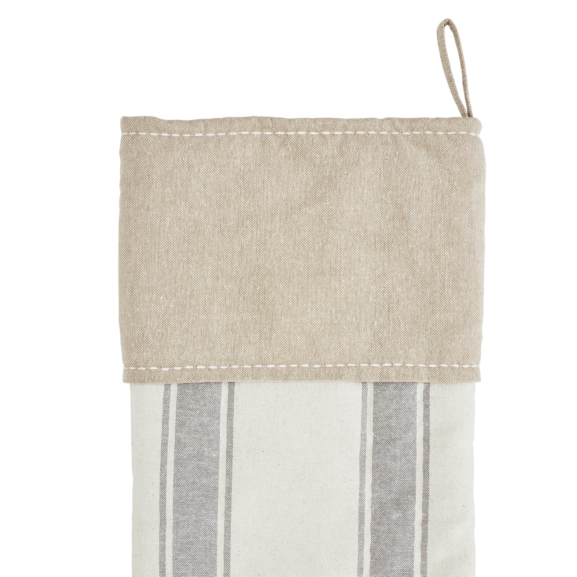 Grace Ticking Stripe Patch Stocking 12x20