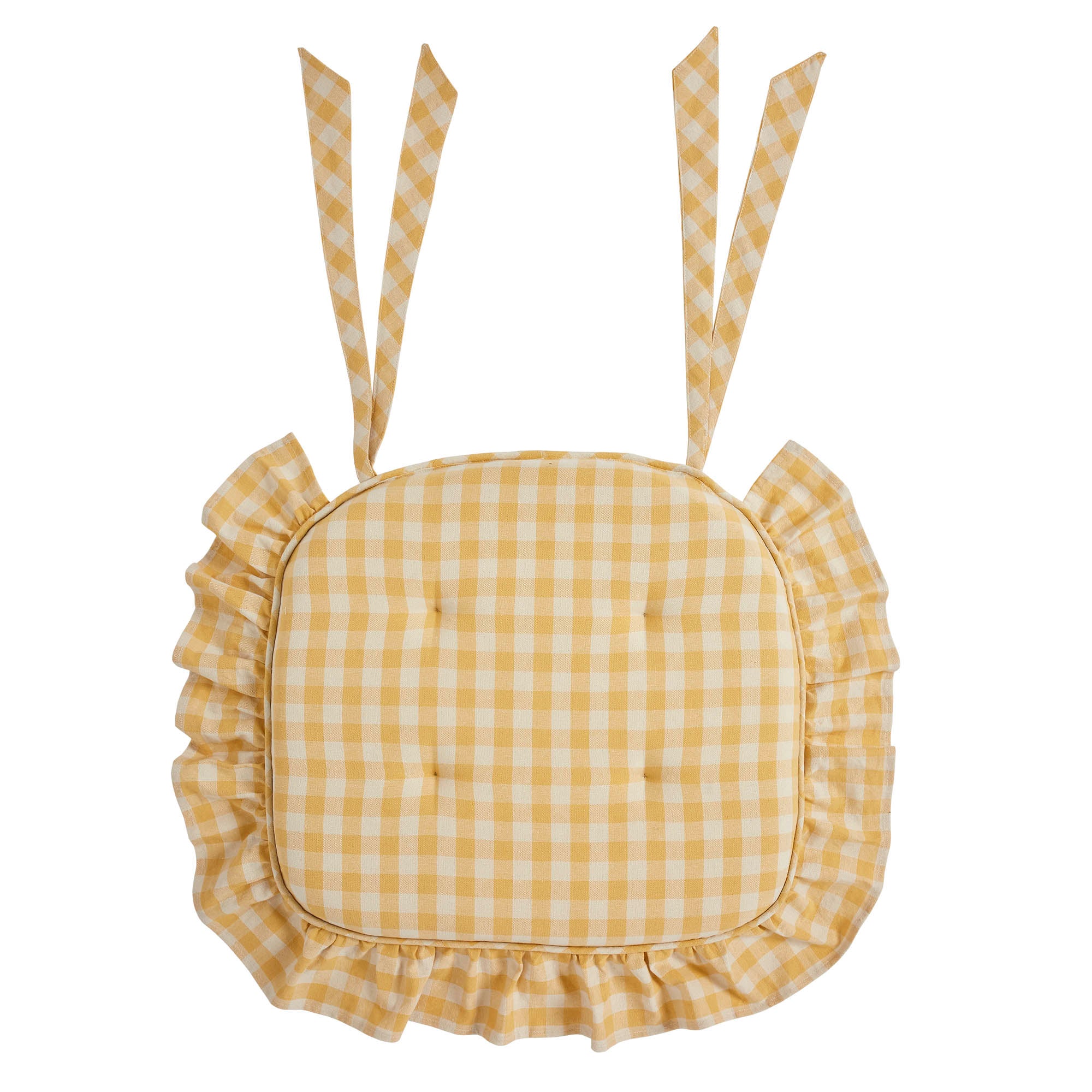Golden Honey Ruffled Chair Pad 16.5x18