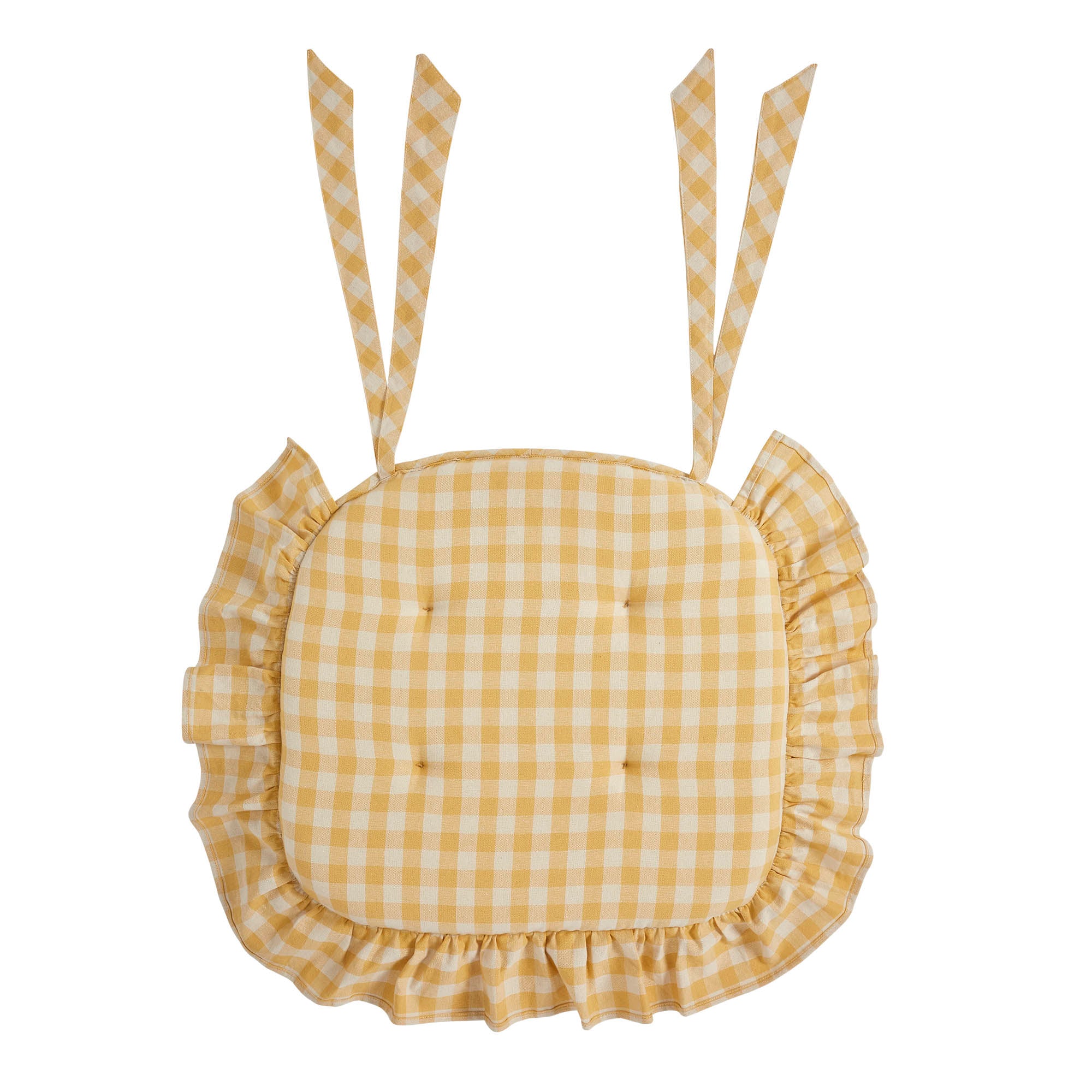 Golden Honey Ruffled Chair Pad 16.5x18
