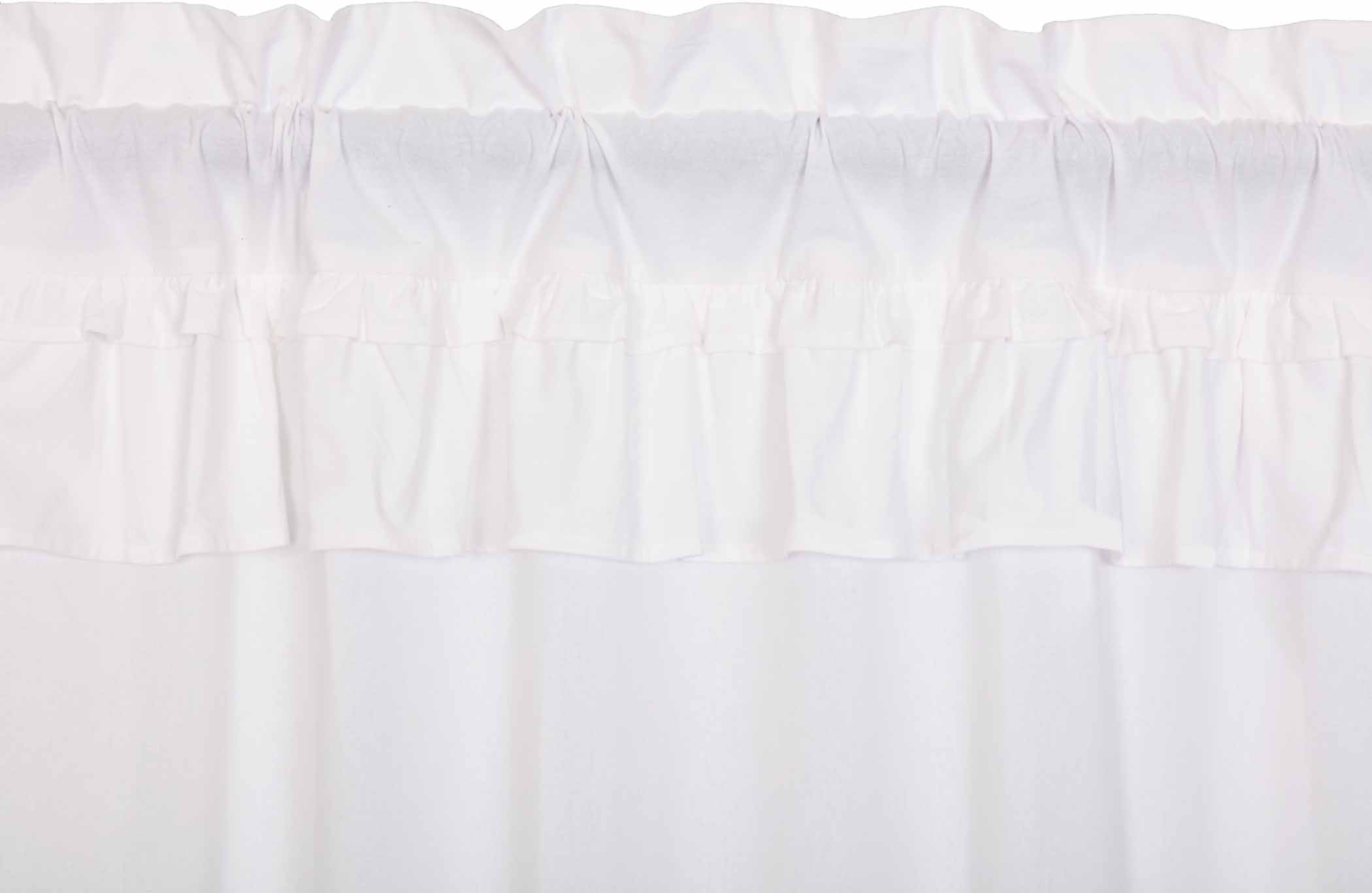 Muslin Ruffled Bleached White Tier Set of 2 L24xW36