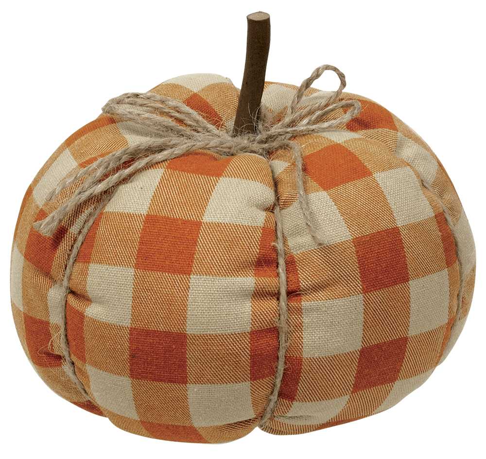 Orange Buffalo Check Pumpkin - Medium