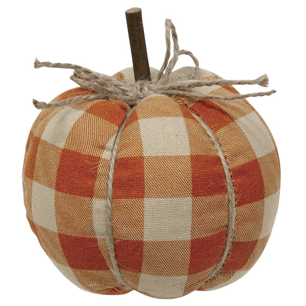 Orange Buffalo Check Pumpkin - Small