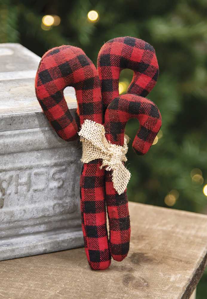 Buffalo Check Candy Cane Bundle  (Set of 3)