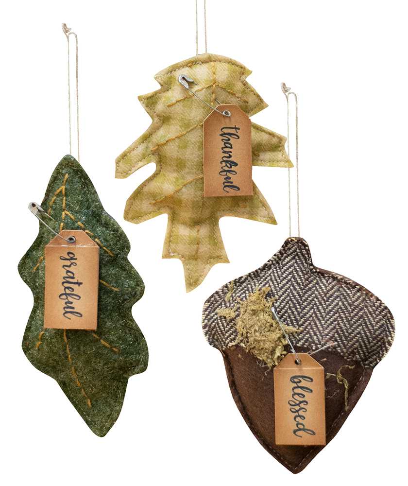 Felt Fall Ornaments (Set of 3)