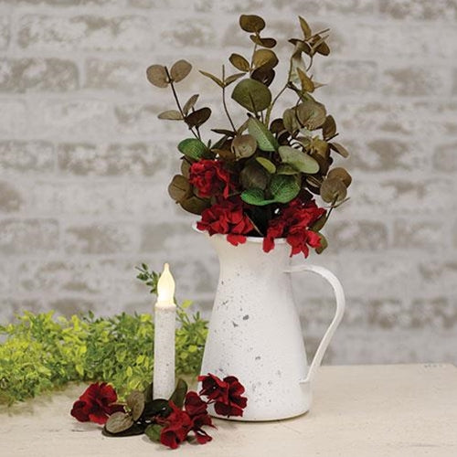 Red Flower & Eucalyptus Mini Candle Ring