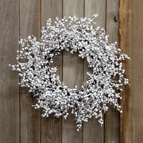 Snowball Glittered Wreath - 20"
