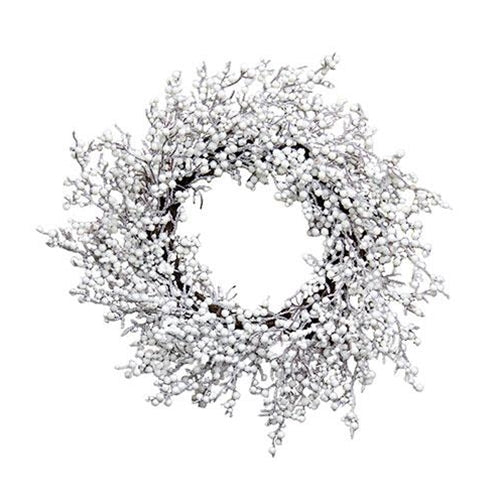 Snowball Glittered Wreath - 20"