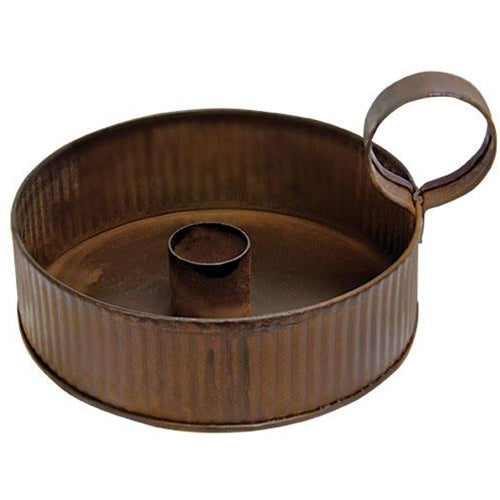 Medium Ribbed Taper Holder - Rusty