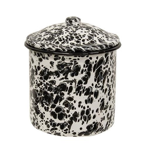 Black Splatter Enamel Canisters (Set of 3)