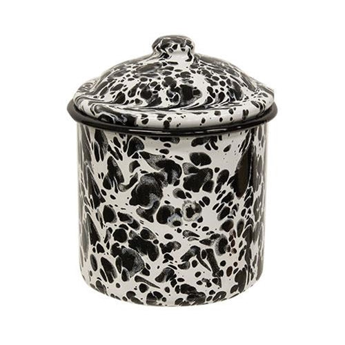 Black Splatter Enamel Canisters (Set of 3)