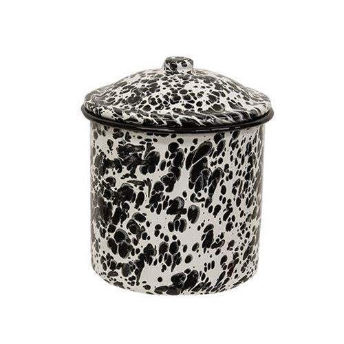 Black Splatter Enamel Canisters (Set of 3)