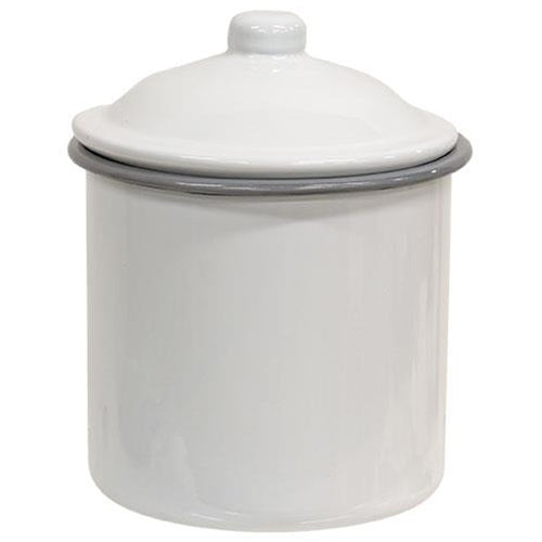 Gray Rim Enamelware Canisters (Set of 3)