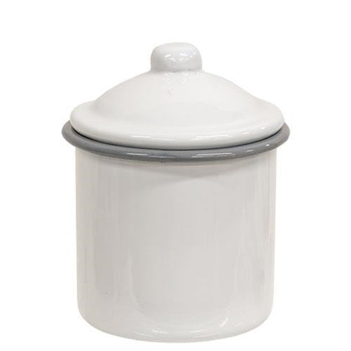 Gray Rim Enamelware Canisters (Set of 3)