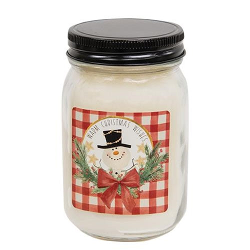 Warm Christmas Wishes Snowberry Pint Jar Candle (Pack of 12)
