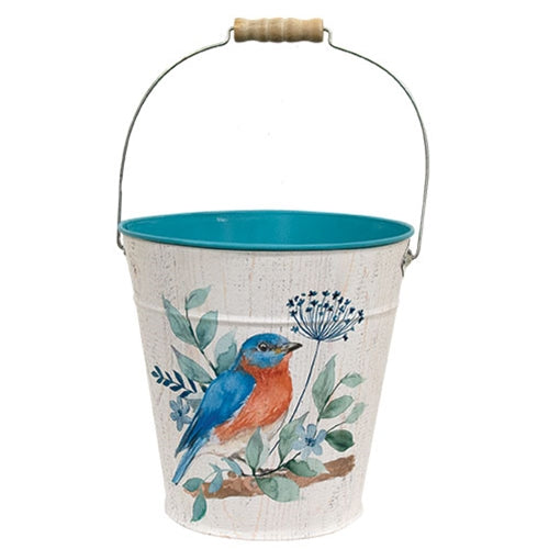 Spring Birds & Blooms Metal Bucket  (3 Count Assortment)