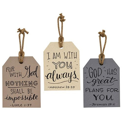 Words of Comfort Large Wooden Tag  (3 Count Assortment)