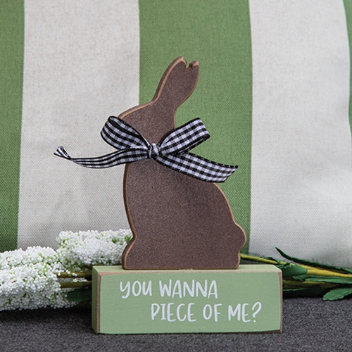 You Wanna Piece of Me Chocolate Bunny on Base