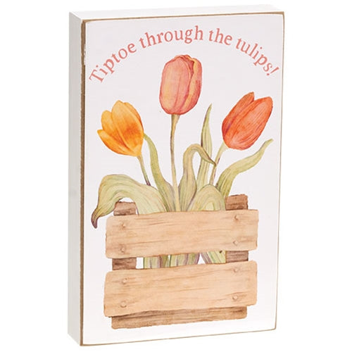 Happy Spring Tulip Box Sign  (3 Count Assortment)