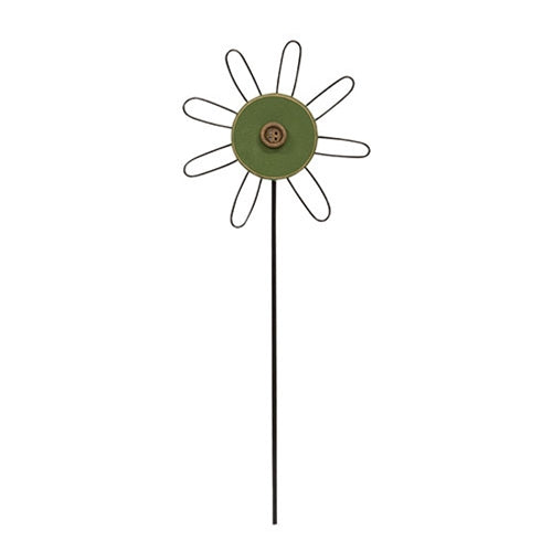 Wooden Button Flower Houseplant Poke  (3 Count Assortment)