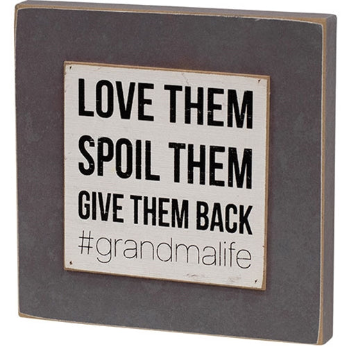 Grandmas Life Layered Block Sign  (3 Count Assortment)
