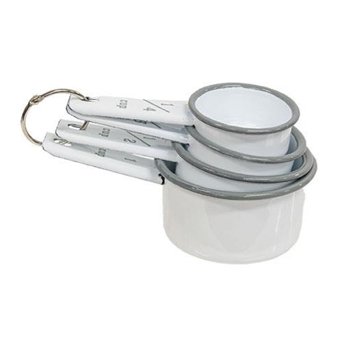 Gray Rim Enamel Measuring Cups (Set of 4)