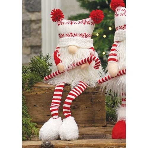 Candy Cane Dangle Leg Gnome