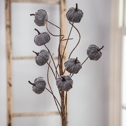 Gray Burlap Pumpkin Pick - 30.5"