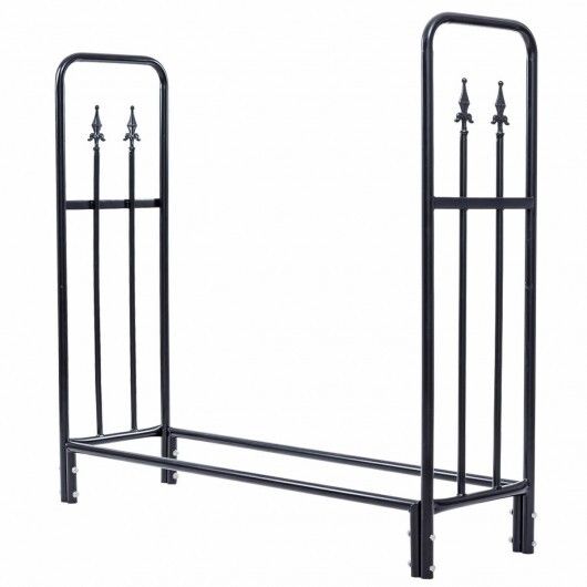 4' Outdoor Heavy Duty Steel Firewood Wood Storage Rack