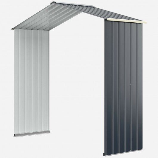 Outdoor Storage Shed Extension Kit for 7 Feet Shed Width - Color: Gray - Size: 7 ft