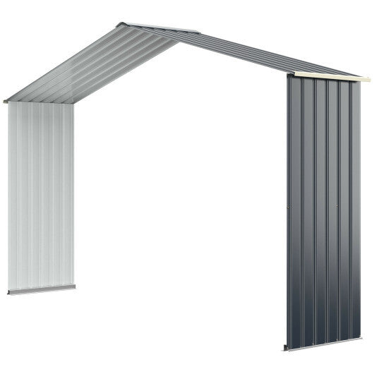 Outdoor Storage Shed Extension Kit for 11.2 Feet Shed-Gray