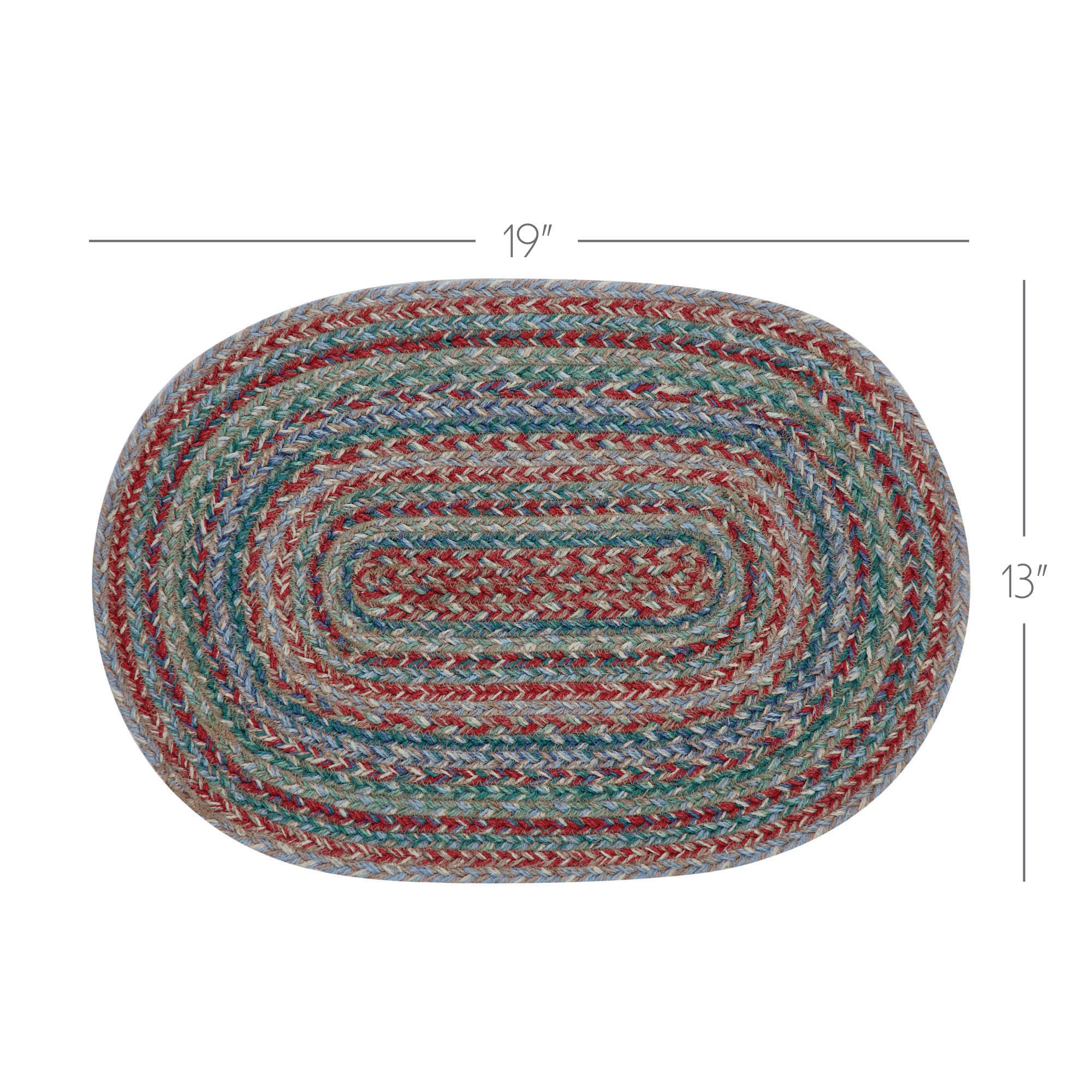 Multi Jute Oval Placemat 13x19